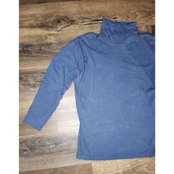 Vintage 80s Eddie Bauer Striped Cotton Turtleneck Shirt – Made in Singapore Sz L - Picture 11 of 15